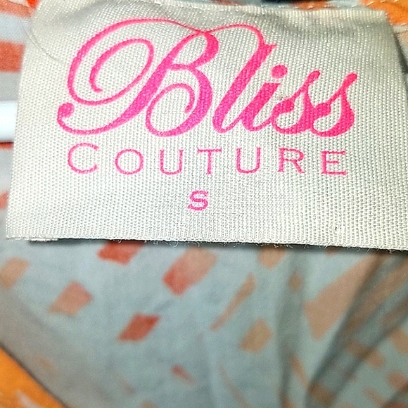 Bliss Couture Tank top Palm Leaf print embroidery white orange pink blue Bright - Picture 3 of 8